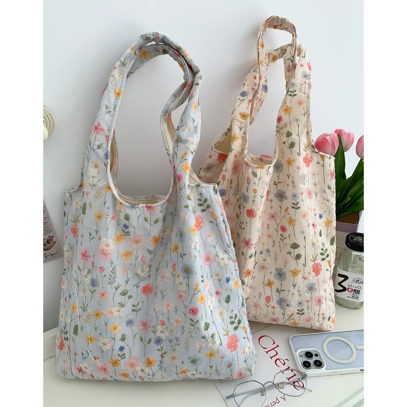 Umweltfreundliche Tote Bag mit Blumenmuster Skanto