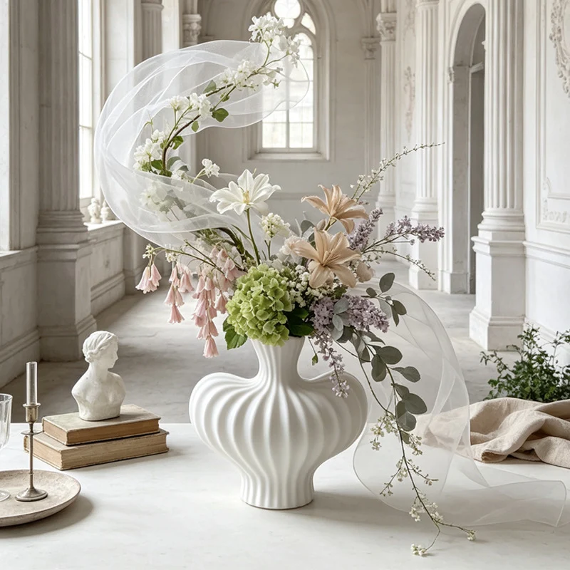 Skulptierte gerippte dekorative Vase Brehn