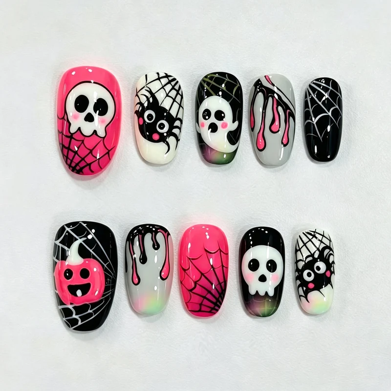 Halloween-Themen Kreatives Press-On Nagelkunstset