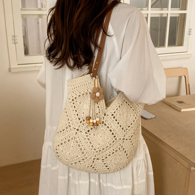Handgemachte Makramee Shopper-Tasche Skanto
