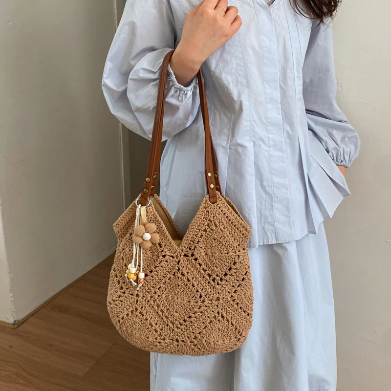 Handgemachte Makramee Shopper-Tasche Skanto