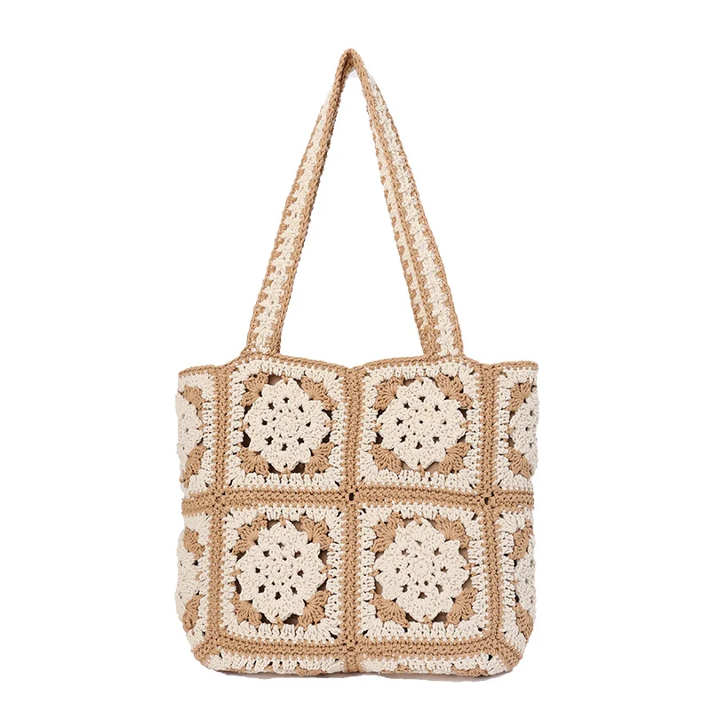Handgemachte gehäkelte Tasche mit geometrischen Mustern Skanto