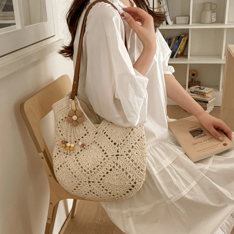 Handgemachte Makramee Shopper-Tasche Skanto