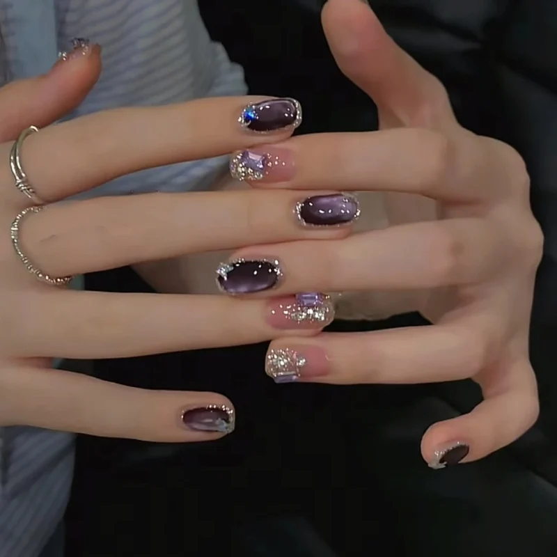 Dekorative Glitter Ombre Nagelverlängerungen