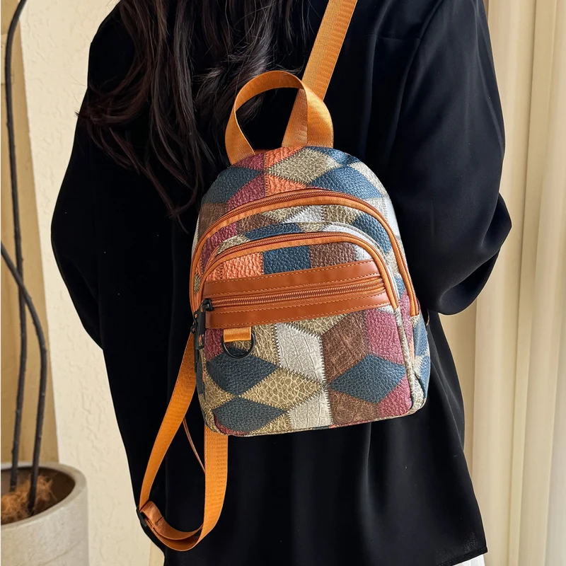Stylische geometrisch gemusterte Mini-Rucksack für Frauen Karnz