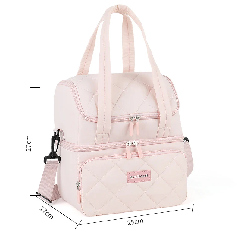 Stylish gesteppt isolierter Lunch Tote Brehn