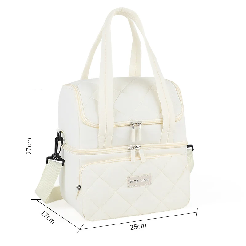 Stylish gesteppt isolierter Lunch Tote Brehn