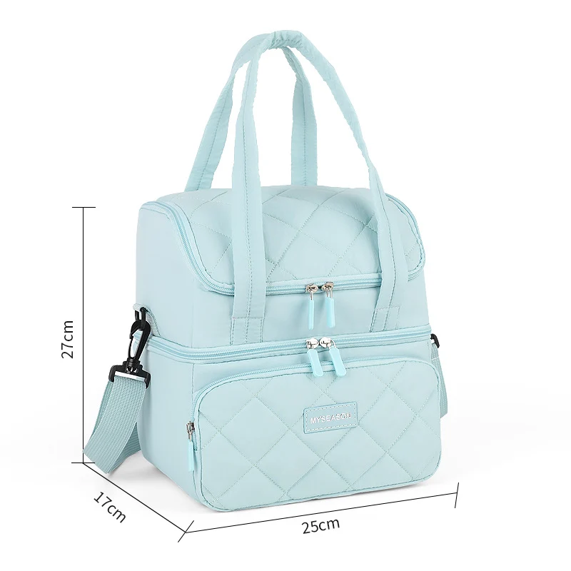 Stylish gesteppt isolierter Lunch Tote Brehn