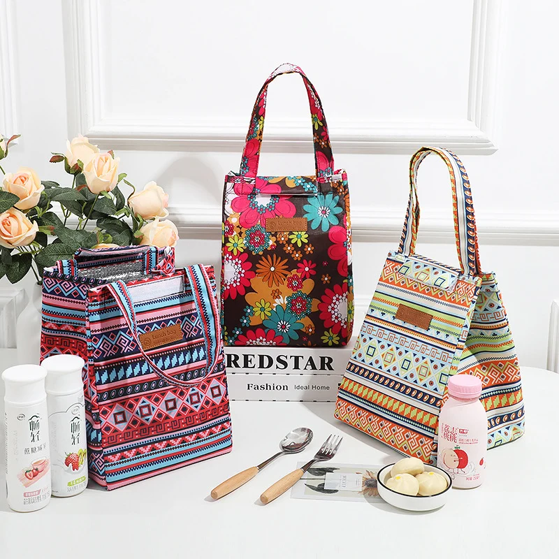 Blumenmuster Isolierter Lunch Tote Brehn