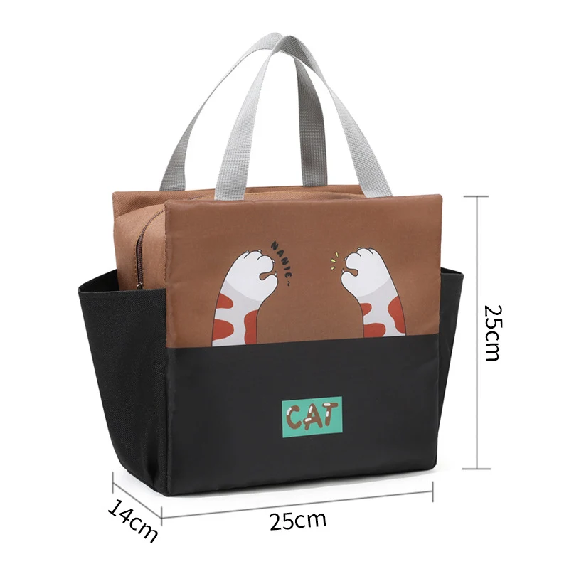 Niedlicher Tiergesicht Isolierte Lunch Tasche Brehn