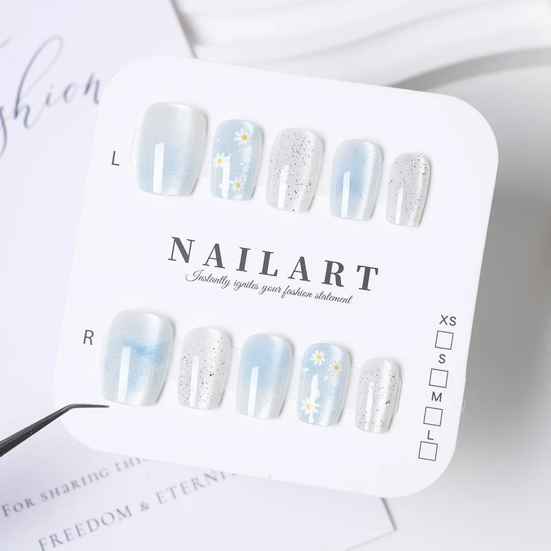 Schmetterling-inspirierte Stiletto Press-On Nägel
