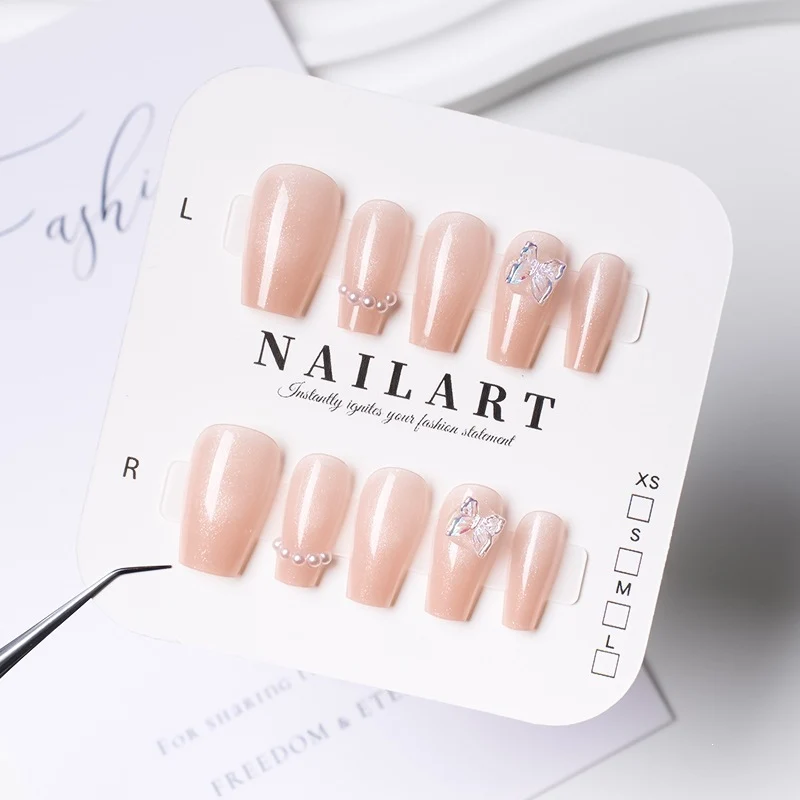 Schmetterling-inspirierte Stiletto Press-On Nägel
