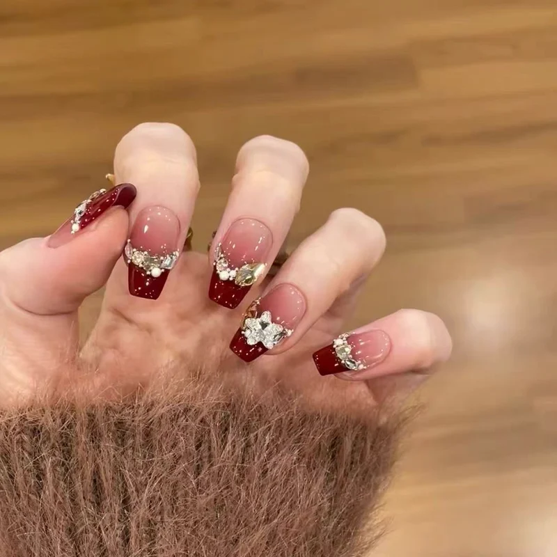 Künstlerische florale Stiletto-Nagelkunstverlängerungen