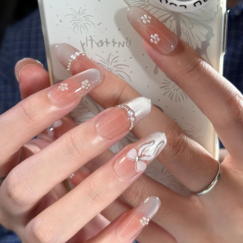 Künstlerisches Floral Press-On Nagel Set
