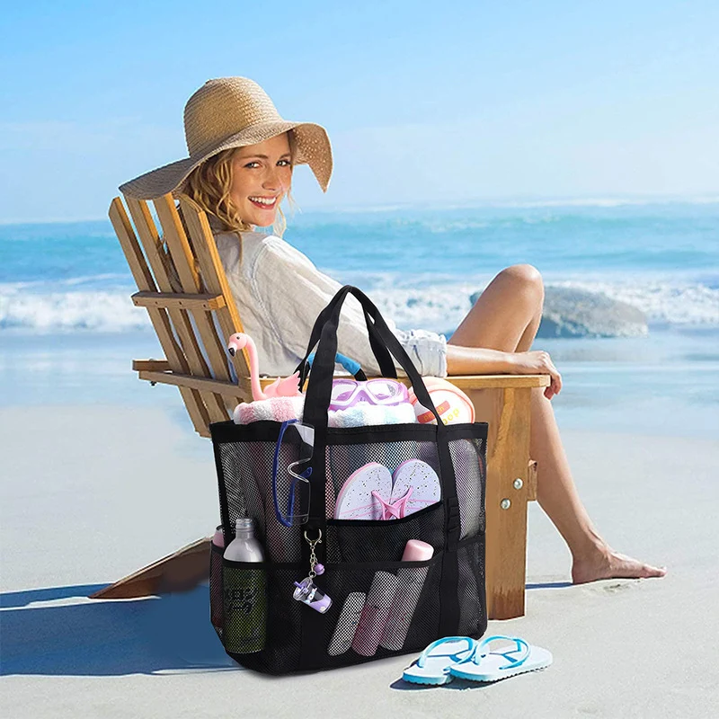 Große Strandtasche aus atmungsaktivem Mesh-Material Skanto