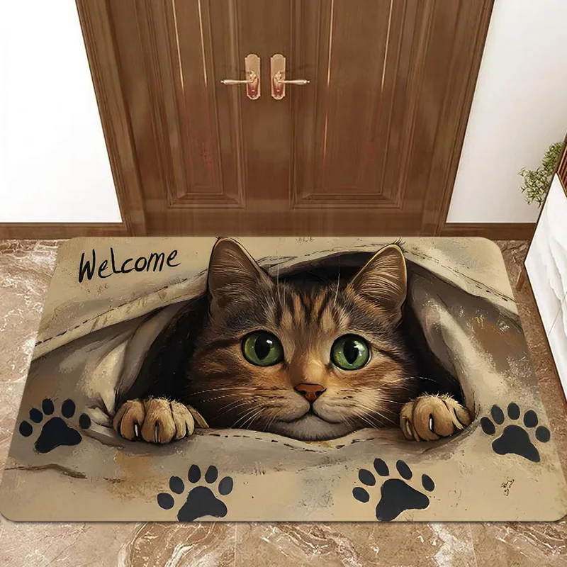 Dekorativer katzenbasierten Eingangsteppich
