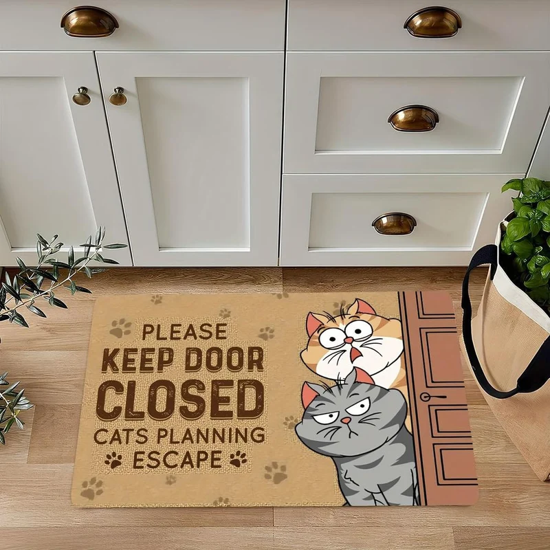 Dekorativer katzenbasierten Eingangsteppich