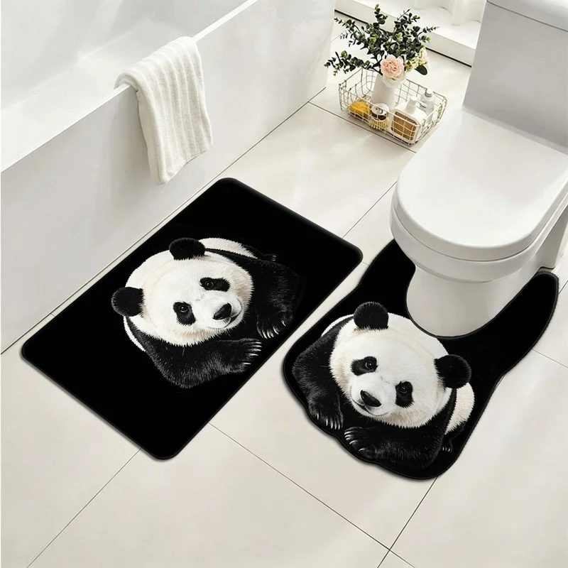 Panda-Themen Plüsch WC-Matten-Set