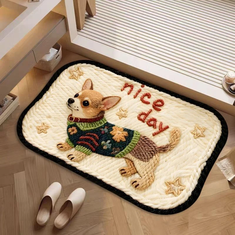 Niedlicher Corgi-Themen-Plüsch-Teppich