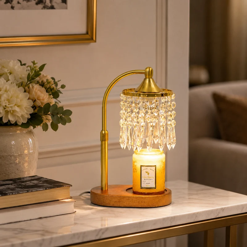 Elegante Glas Tischlampe