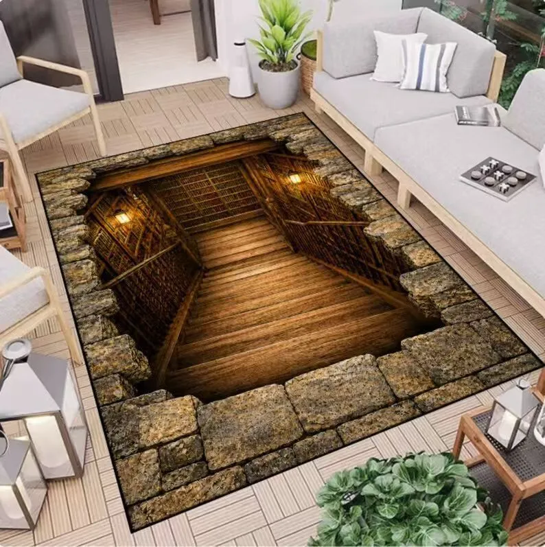3D Schädel Kunst Teppich