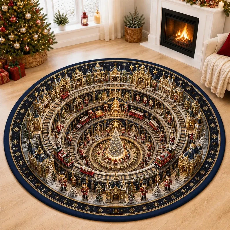 Weihnachtsdorf Karussell Bereichsteppich
