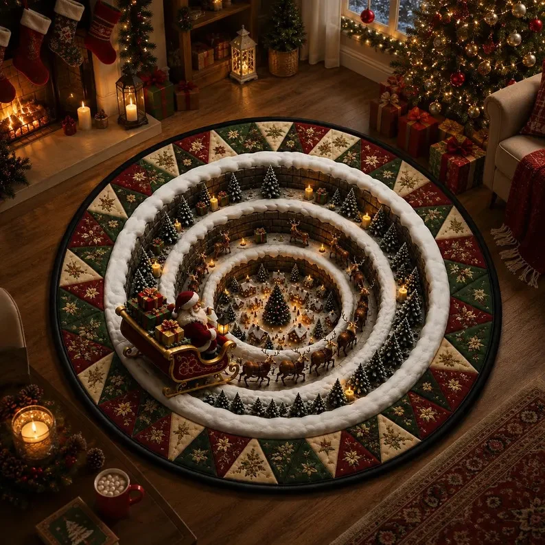 Weihnachtsdorf Karussell Bereichsteppich