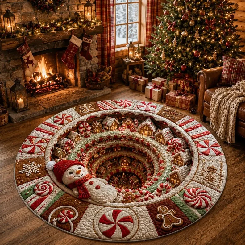 Weihnachtsdorf Karussell Bereichsteppich