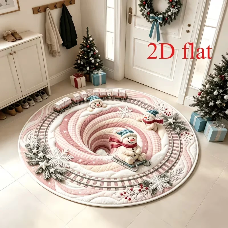 3D-Urlaubs-Themen-Rund-Teppich