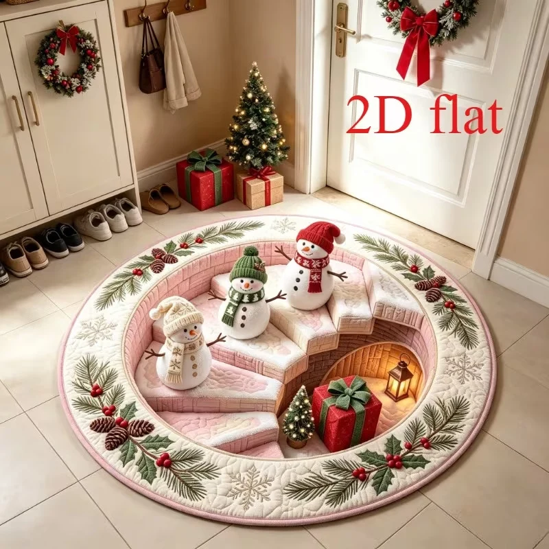 3D-Urlaubs-Themen-Rund-Teppich