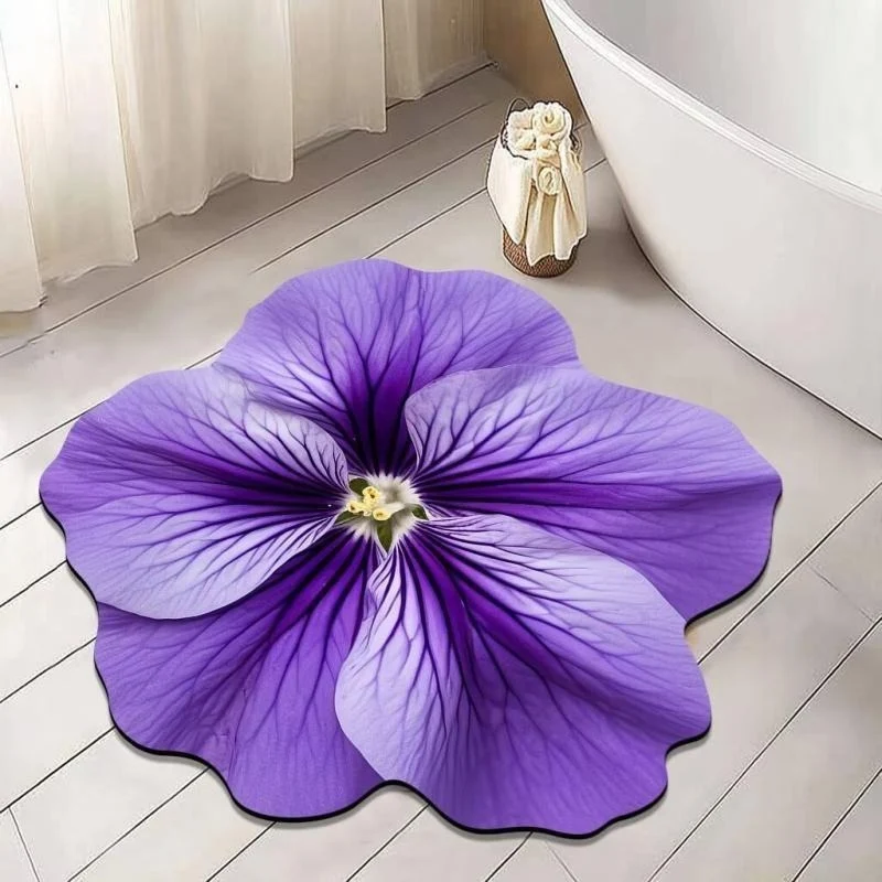 3D Blumen Design Badmatte