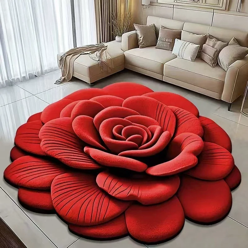 3D Blumen Design Badmatte