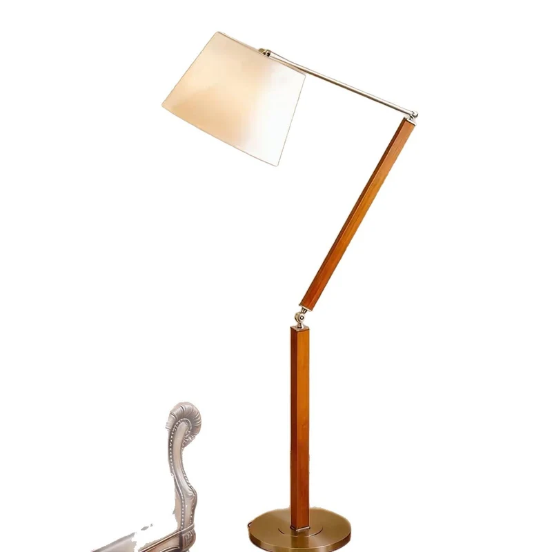 Verstellbare Holz Arc Stehlampe