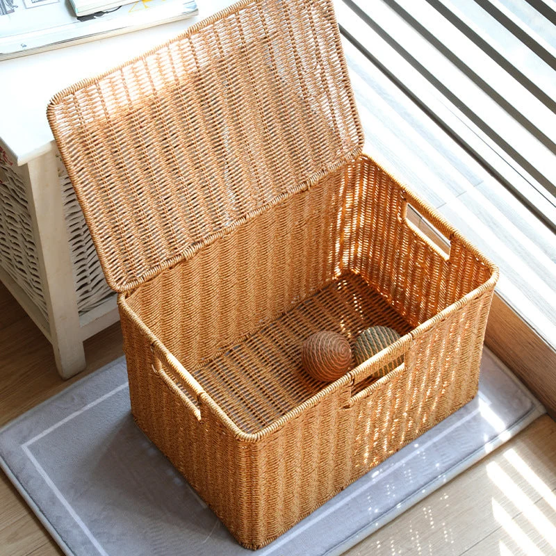 Dekorative geflochtene Aufbewahrungstruhe Skanto