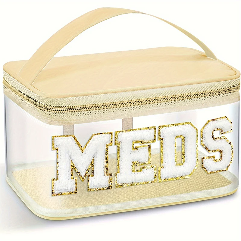 Transparente Kosmetiktasche mit Glitzerdetails Skanto