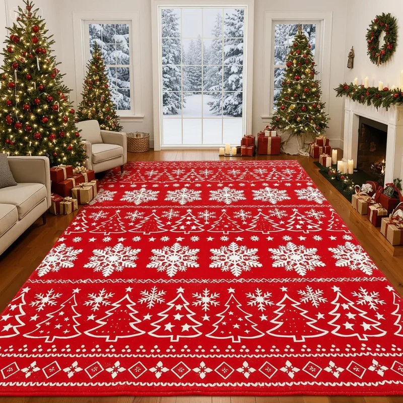 Weihnachtlich gestalteter Teppich