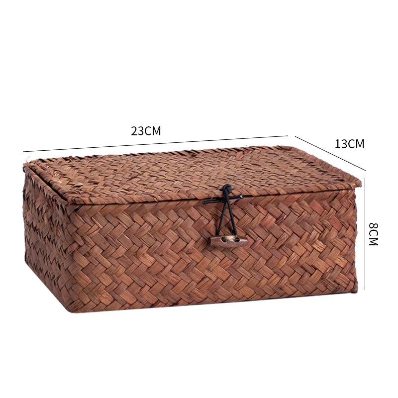 Handgewebte Aufbewahrungsbox mit Deckel Skanto