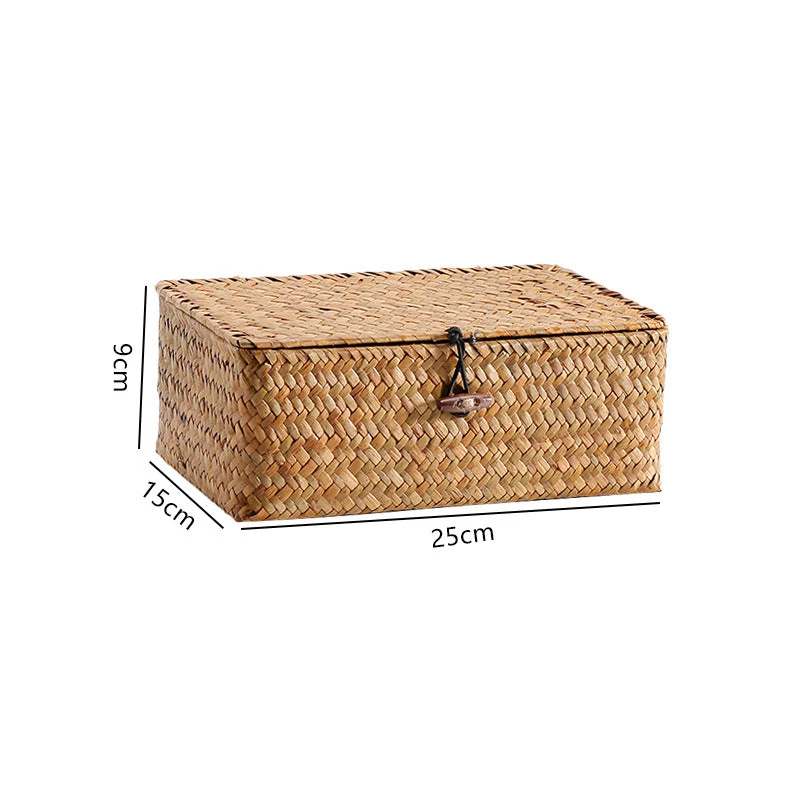 Handgewebte Aufbewahrungsbox mit Deckel Skanto