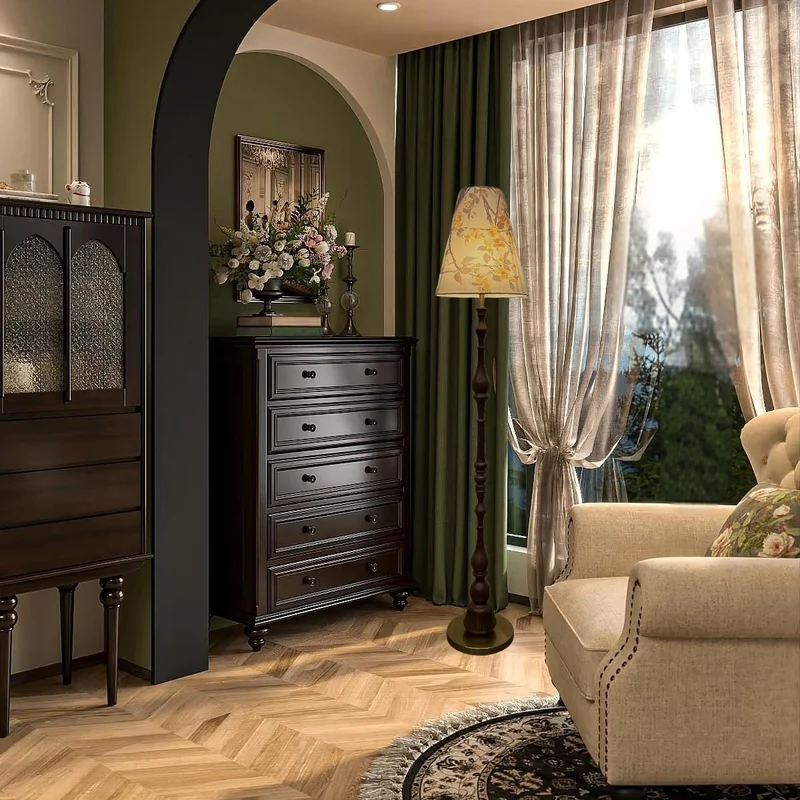 Blumenmuster Stehlampe