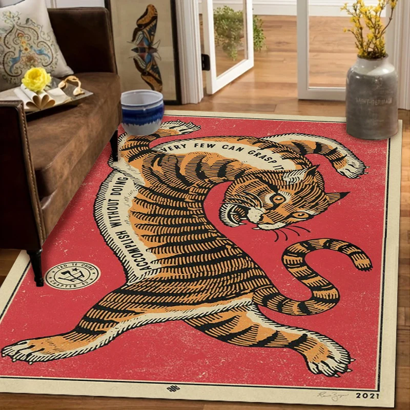 Künstlerischer vom Tiger inspirierter Bereichsteppich