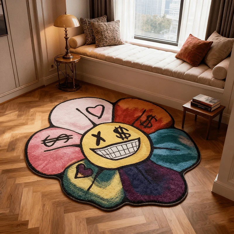 Künstlerischer blumenförmiger Teppich