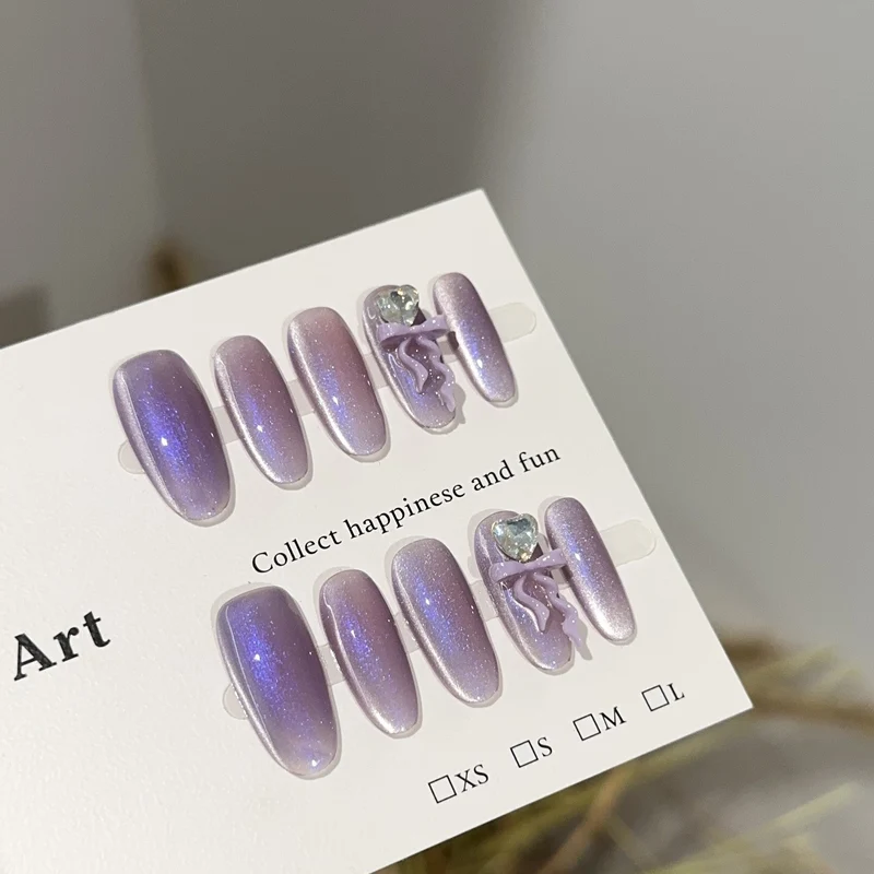 Verspielt Glitzerndes Press-On Nageldesign