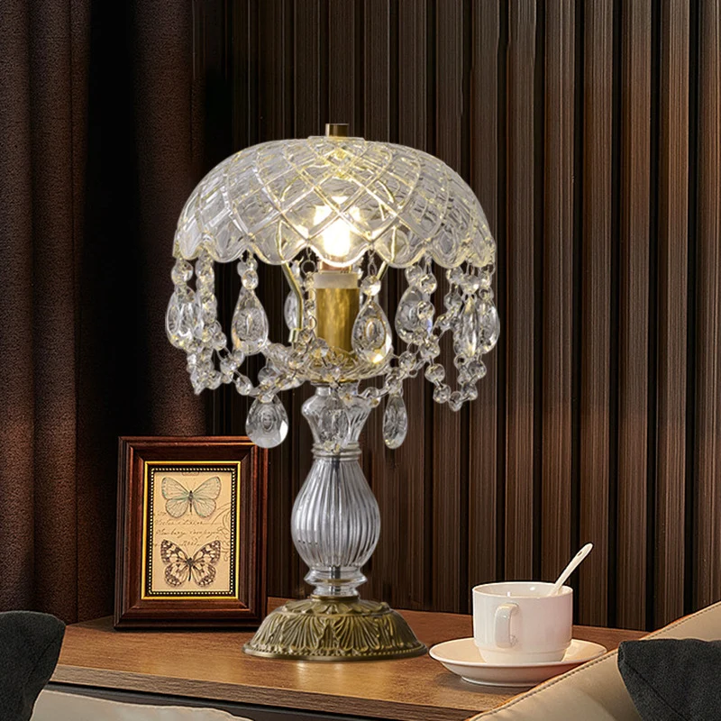 Elegante Kristall Tischlampe