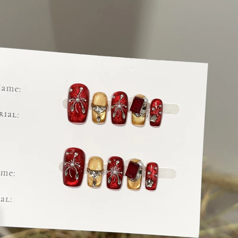 Themen Press-On Nagelkunst Set mit Spinnenakzenten