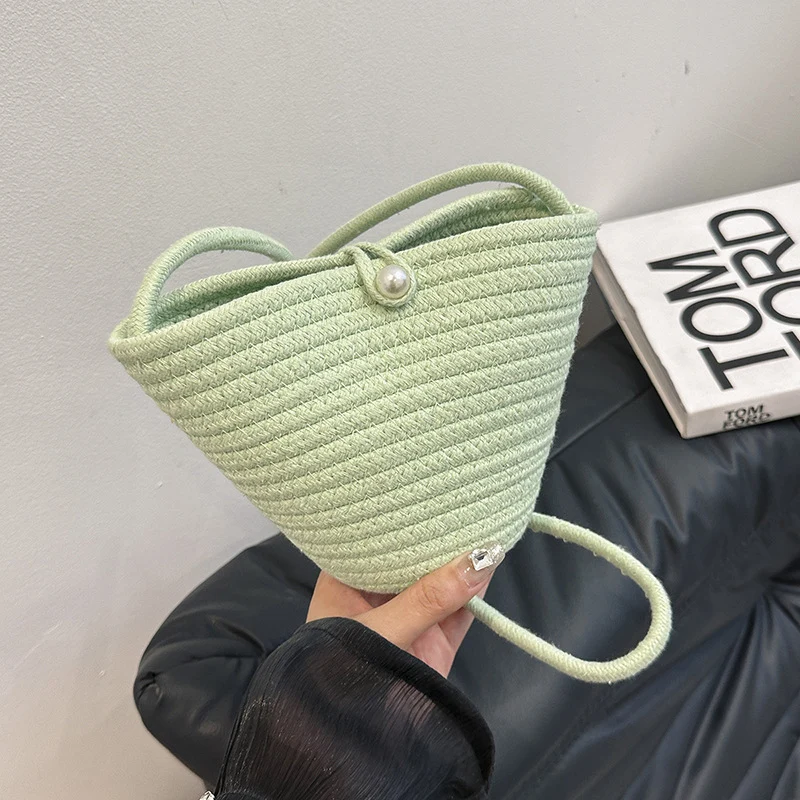 Woven Pearl Akzent Handtasche