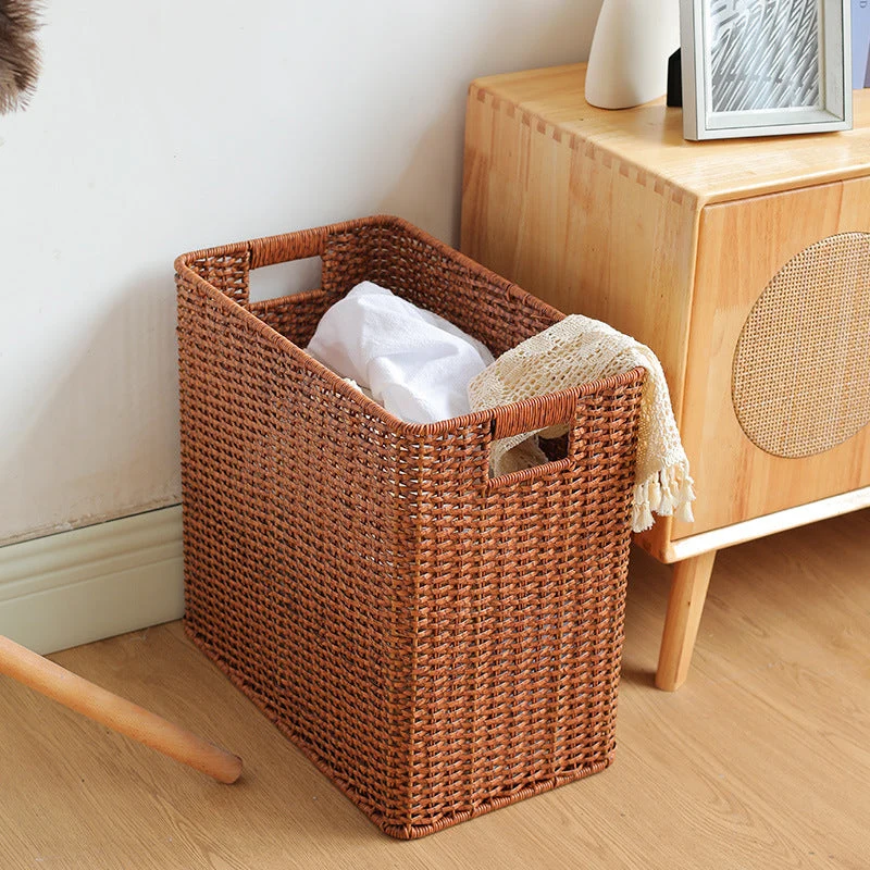 Großer geflochtener Aufbewahrungskorb mit ergonomischen Griffaussparungen Skanto