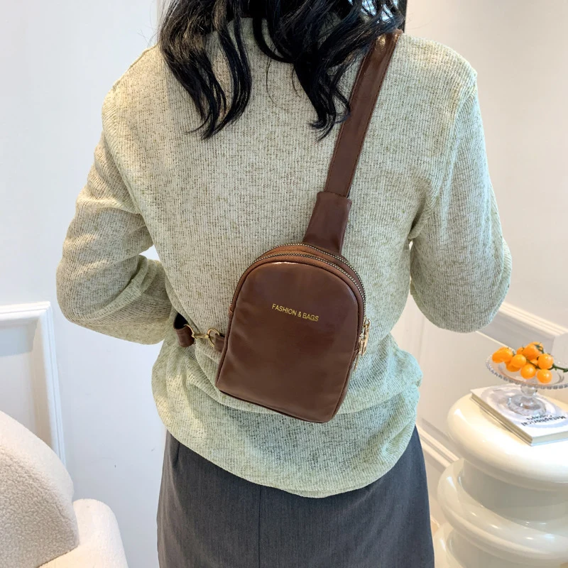 Trendy Leder Crossbody Tasche