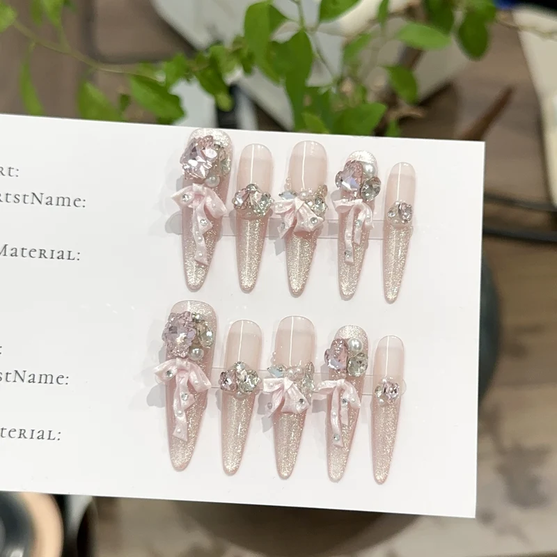 Funkelndes Strass-Besetztes Press-On Nagelkunstset