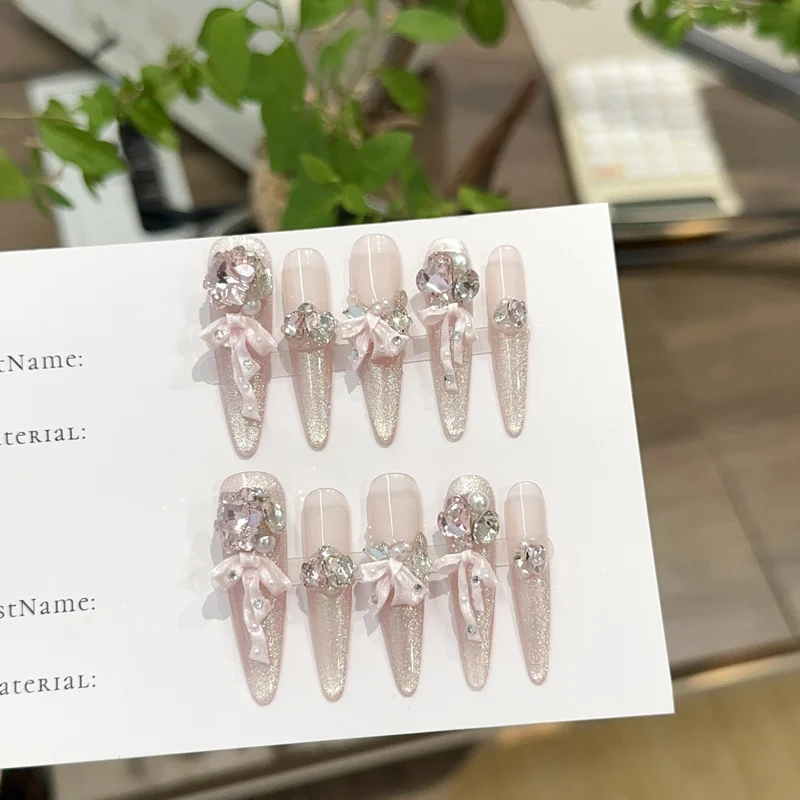 Funkelndes Strass-Besetztes Press-On Nagelkunstset