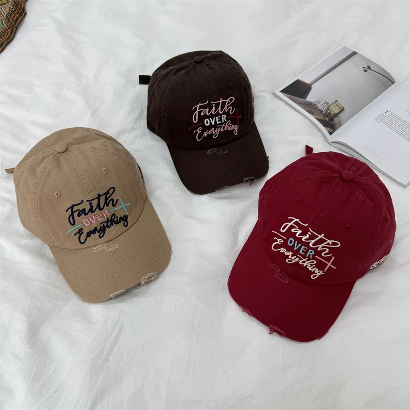 Damen bestickte Baseball Cap im Used-Look Skanto